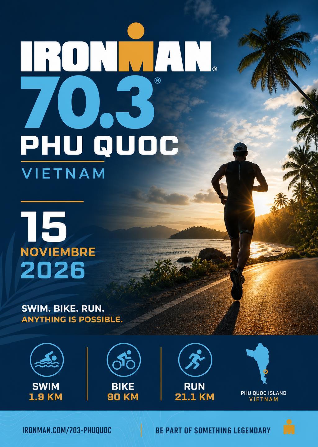 Póster oficial del IRONMAN 70.3 Phu Quoc 2026